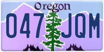 OR license plate 047JQM