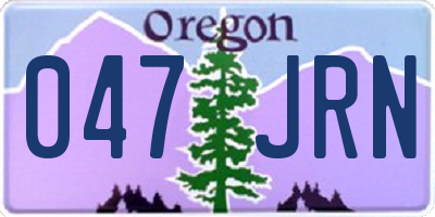 OR license plate 047JRN