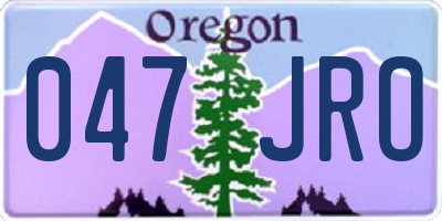 OR license plate 047JRO