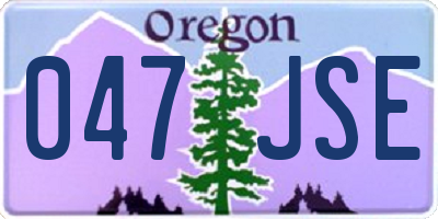 OR license plate 047JSE
