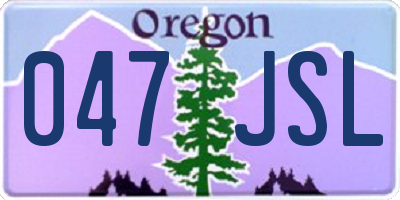 OR license plate 047JSL
