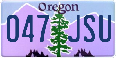 OR license plate 047JSU