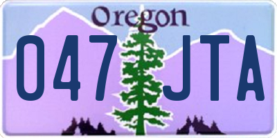 OR license plate 047JTA