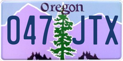 OR license plate 047JTX