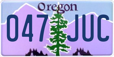 OR license plate 047JUC