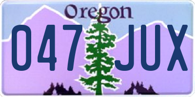 OR license plate 047JUX