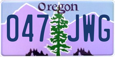 OR license plate 047JWG
