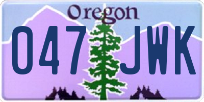 OR license plate 047JWK