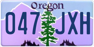 OR license plate 047JXH