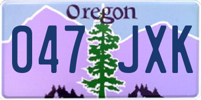 OR license plate 047JXK