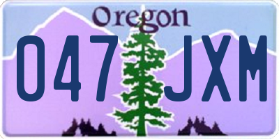 OR license plate 047JXM