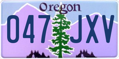 OR license plate 047JXV