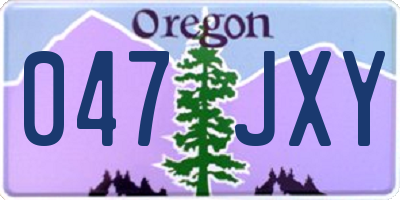 OR license plate 047JXY