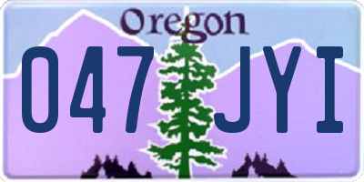 OR license plate 047JYI