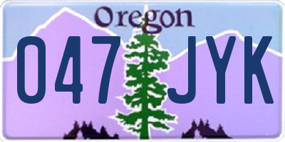 OR license plate 047JYK
