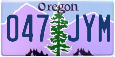 OR license plate 047JYM