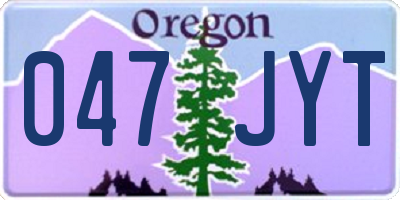OR license plate 047JYT