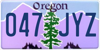 OR license plate 047JYZ