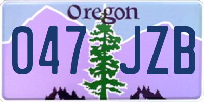 OR license plate 047JZB