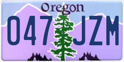 OR license plate 047JZM