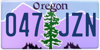 OR license plate 047JZN