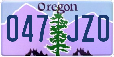 OR license plate 047JZO