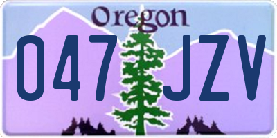 OR license plate 047JZV
