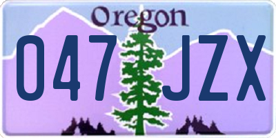 OR license plate 047JZX