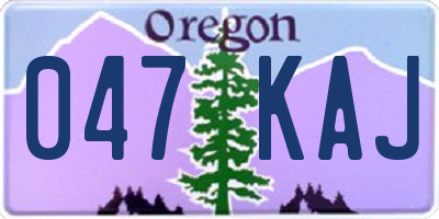 OR license plate 047KAJ