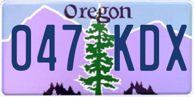 OR license plate 047KDX