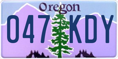 OR license plate 047KDY