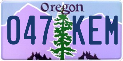 OR license plate 047KEM