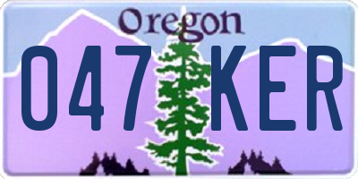 OR license plate 047KER