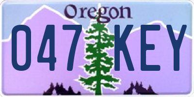 OR license plate 047KEY