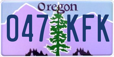OR license plate 047KFK