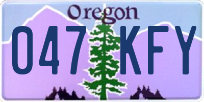OR license plate 047KFY