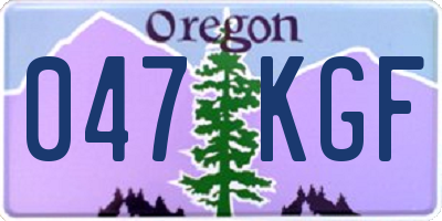 OR license plate 047KGF