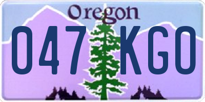 OR license plate 047KGO