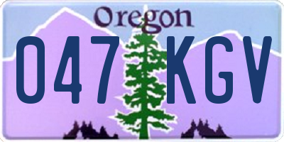 OR license plate 047KGV