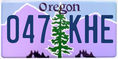 OR license plate 047KHE