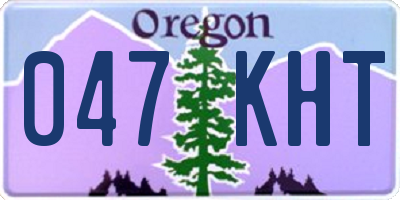 OR license plate 047KHT