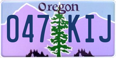 OR license plate 047KIJ