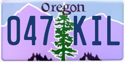 OR license plate 047KIL
