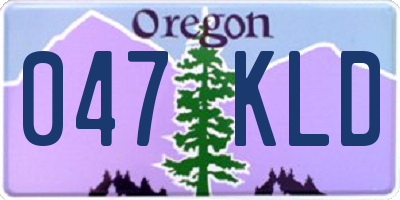 OR license plate 047KLD