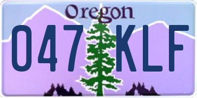 OR license plate 047KLF