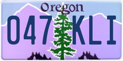 OR license plate 047KLI