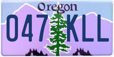 OR license plate 047KLL