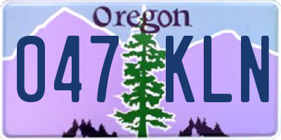OR license plate 047KLN