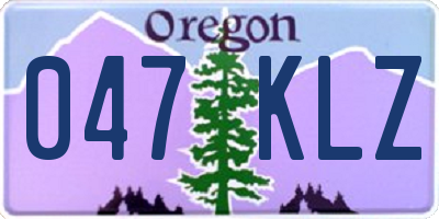 OR license plate 047KLZ