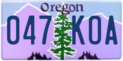 OR license plate 047KOA